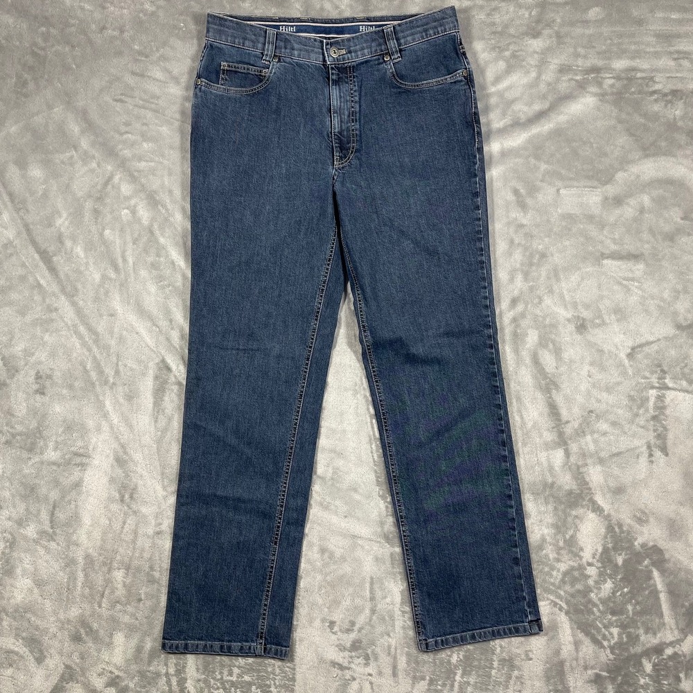 Hiltl Mens Jeans 32(31)x32(30) Blue‎ Straight Leg Denim Pants